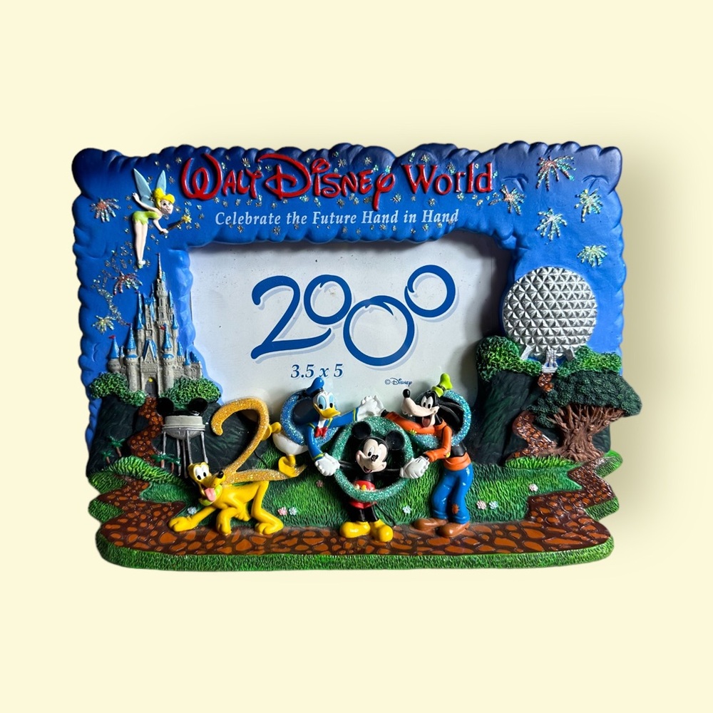 Vintage Walt Disney World Picture Frame 2000 Celebrate the Future Hand in Hand